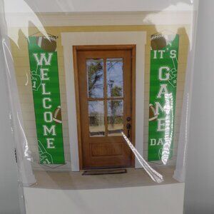 Celebrate it Tailgate Door Banner Makes 2 Football Welcome Game Day Green New